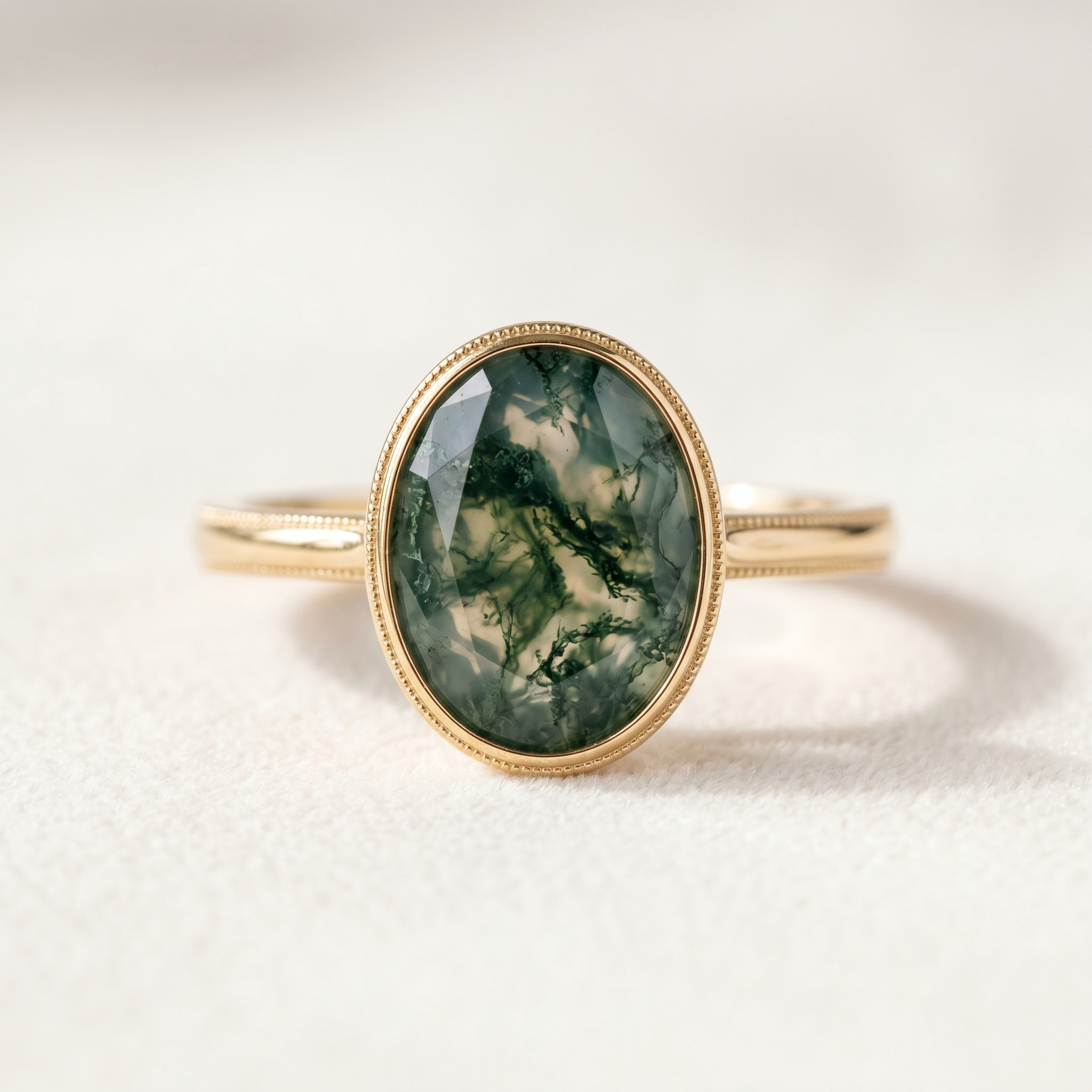 Oval Moss Agate Engagement Rings: Meaning, Style Guide & How to Choose the Right One