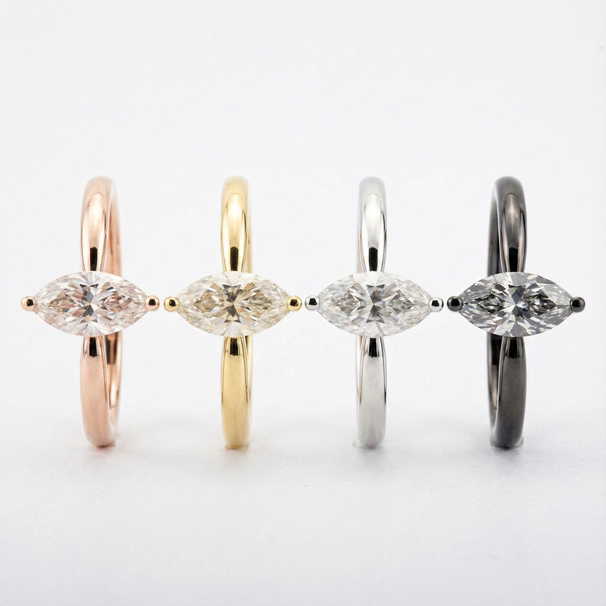 2 Carat Minimalist Marquise Moissanite/Diamond Engagement Ring