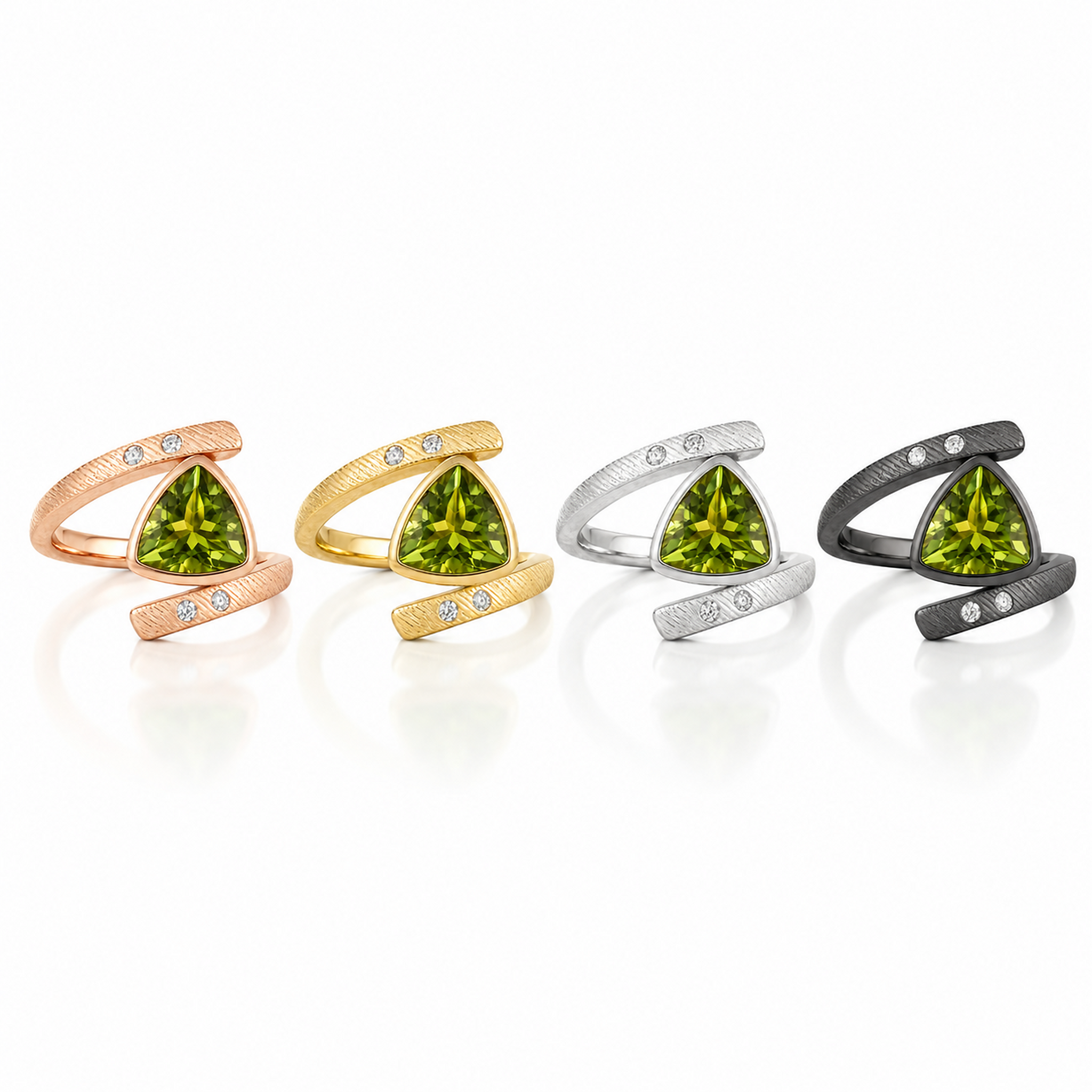 Minimalist green gemstone engagement ring in gold