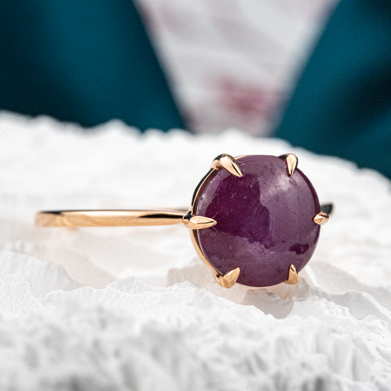 1.5 Carat Round Ruby Engagement Ring Classic Ring Vintage Ruby Ring Ruby Gold Ring