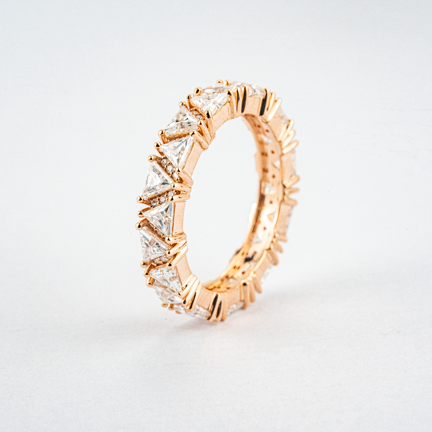 14K Moissanite Rose Gold Wedding Ring Engagement Ring Eternity Rings Engagement Band