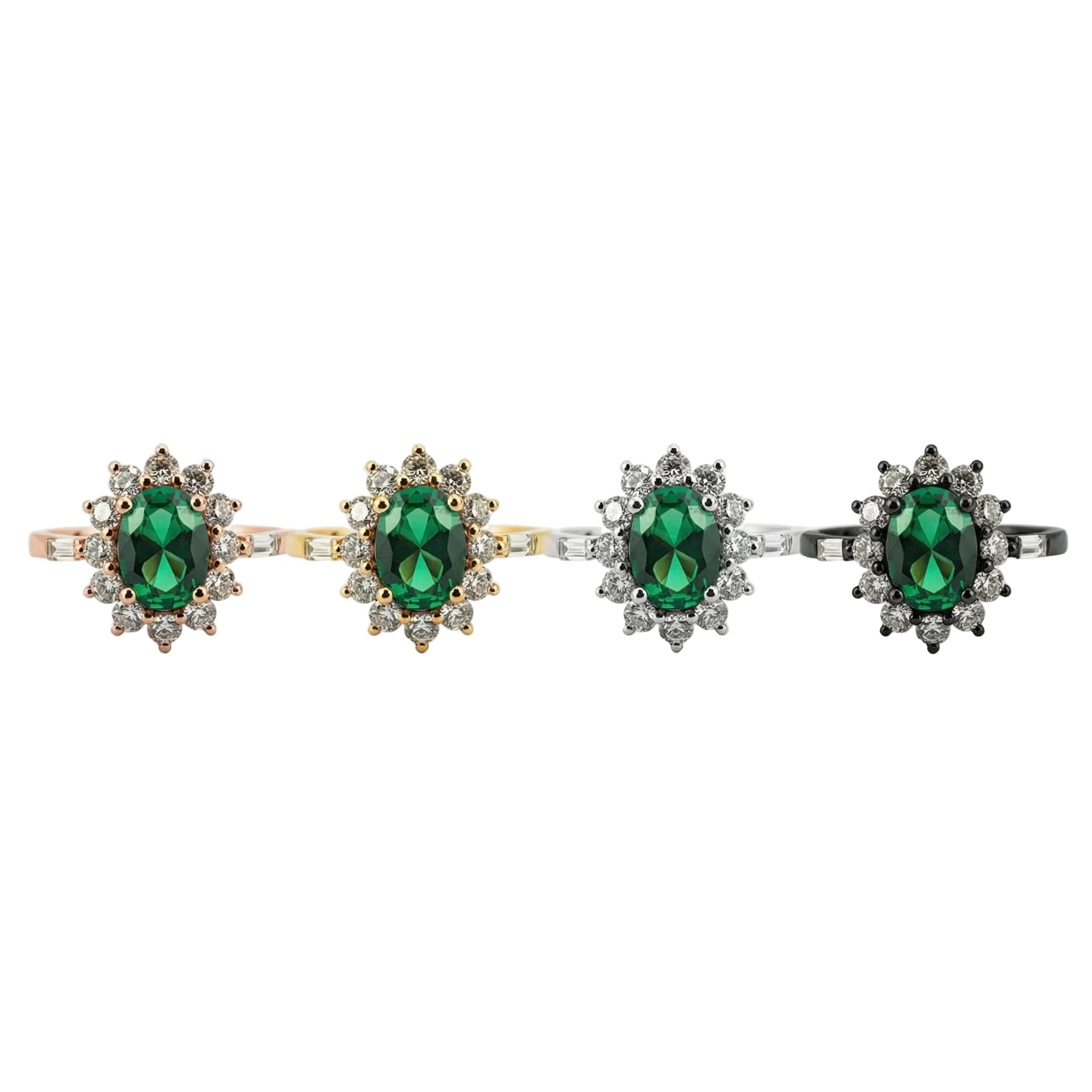Lifestyle view of Oval Emerald Engagement Ring in Gold