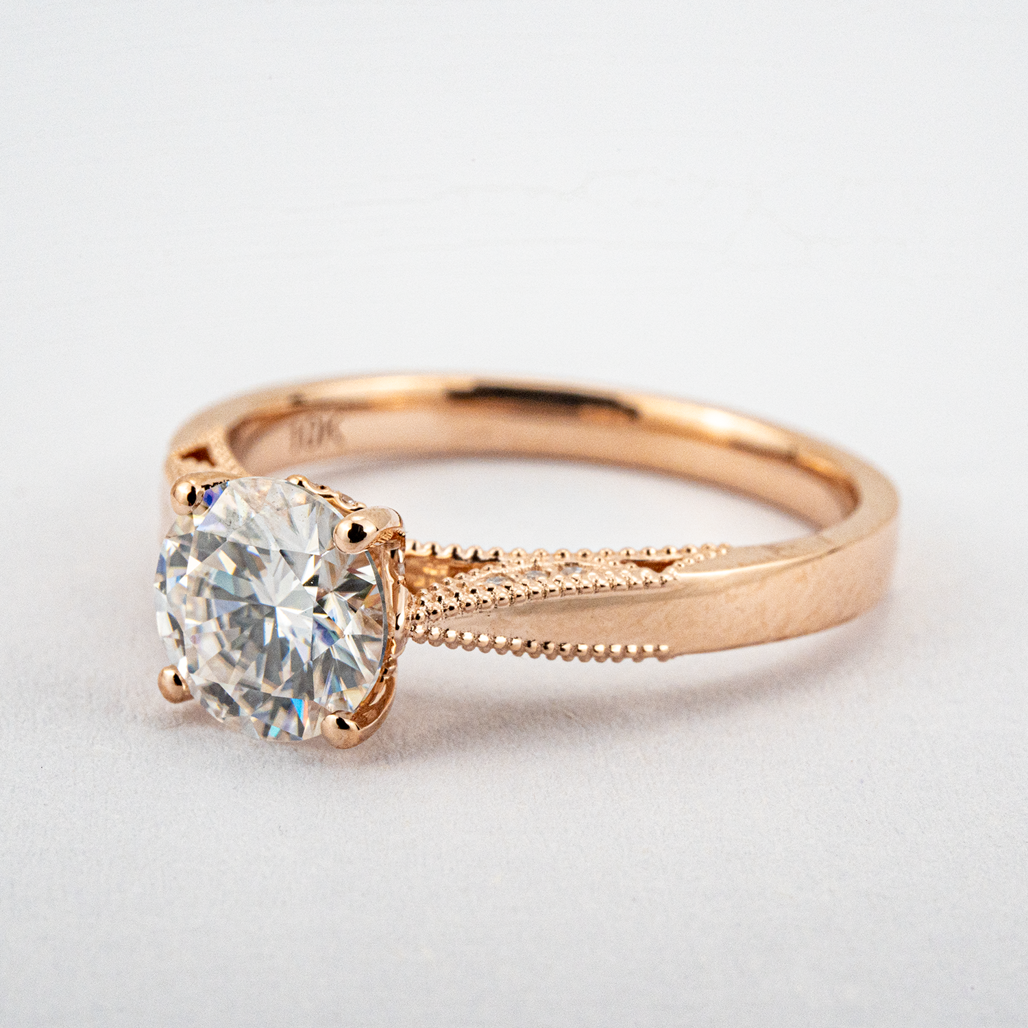 1ct Moissanite/Diamond Eternity Promise Ring Classic Engagement Ring