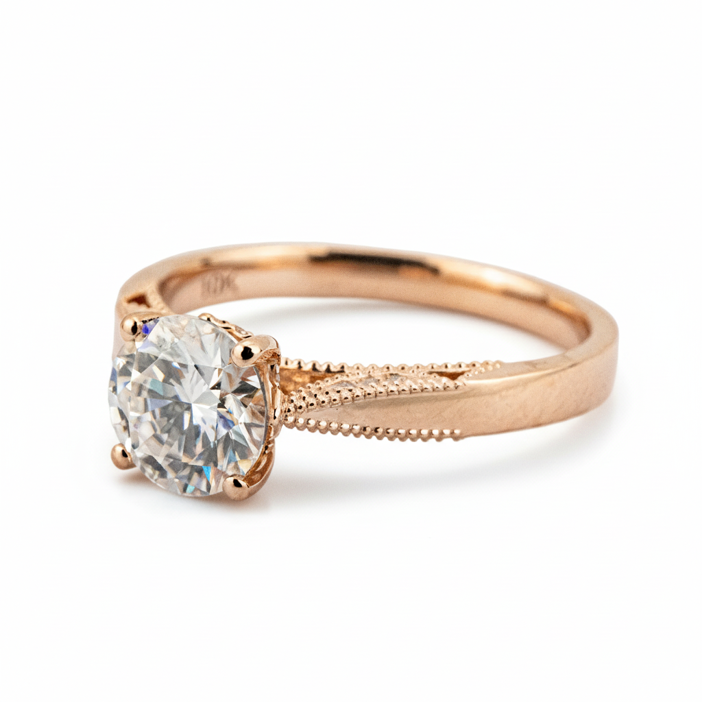Product view of Moissanite Engagement Ring in Gold
