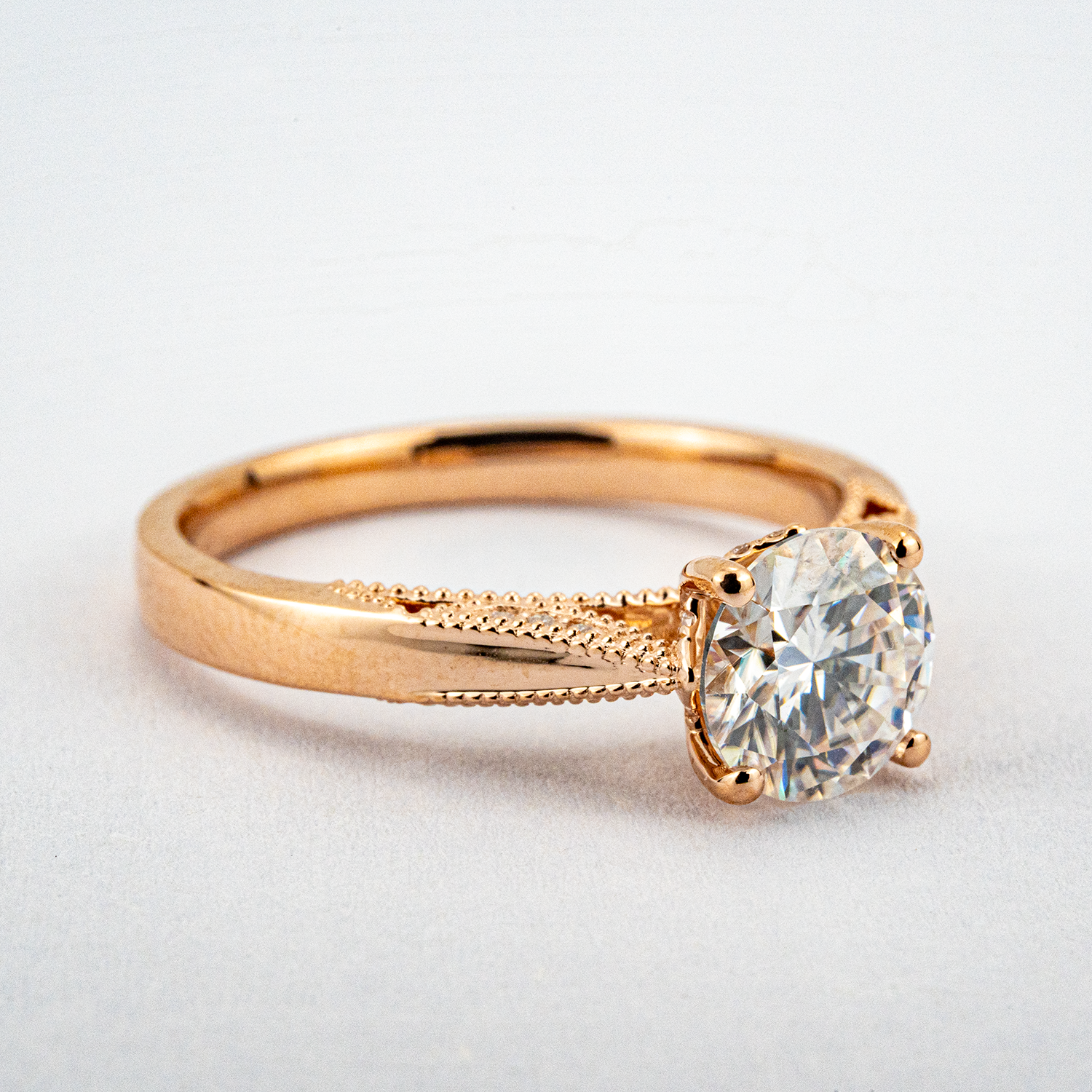 1ct Moissanite/Diamond Eternity Promise Ring Classic Engagement Ring