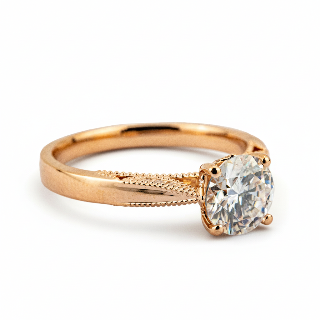 Product view of Moissanite Engagement Ring in Gold