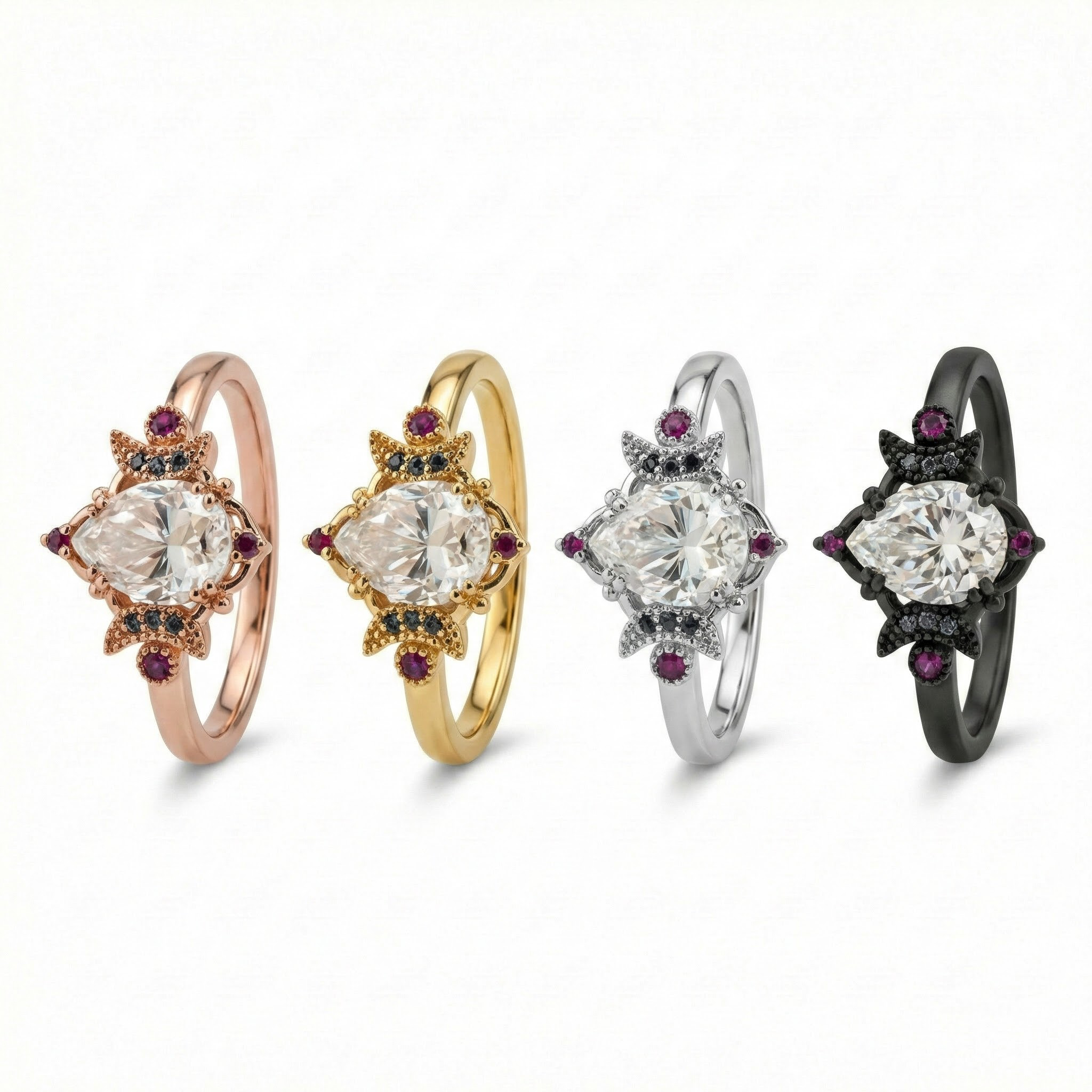 Product view of Pear Moissanite Engagement Ring in Gold