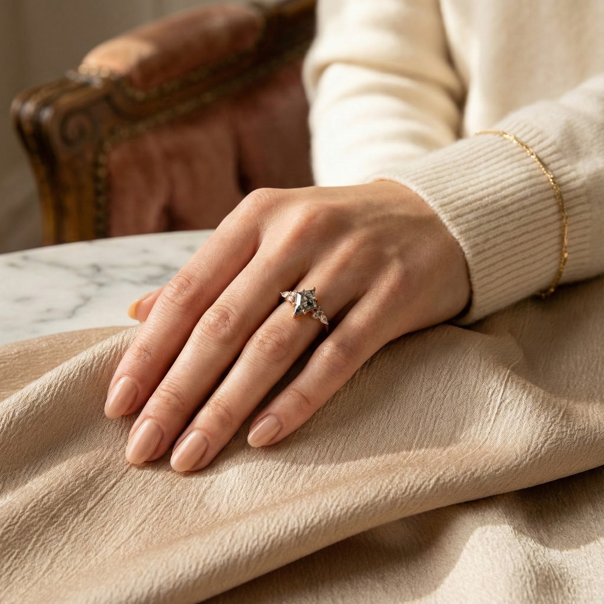 Rare Kite Cut Diamond Ring, Ideal for Those Seeking Unique Elegance