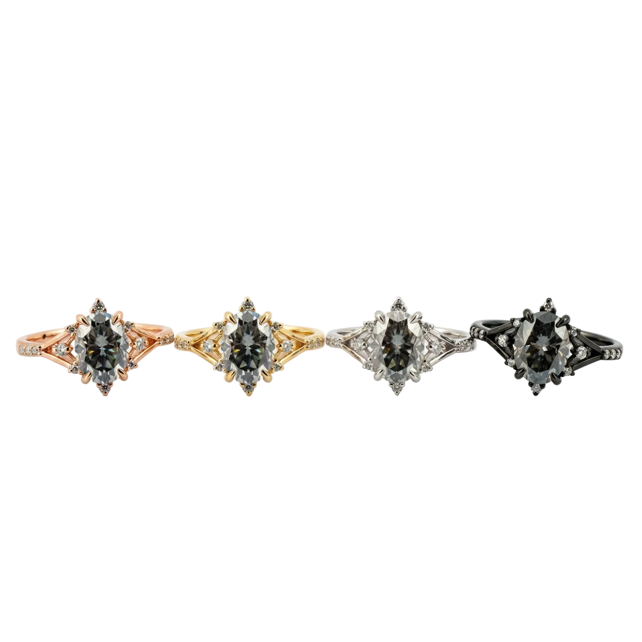 Lifestyle view of Oval Moissanite Engagement Ring in Gold