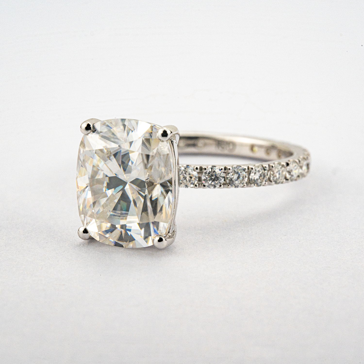 2 Carat Classic Emerald Cut Moissanite White Gold Engagement Ring Set