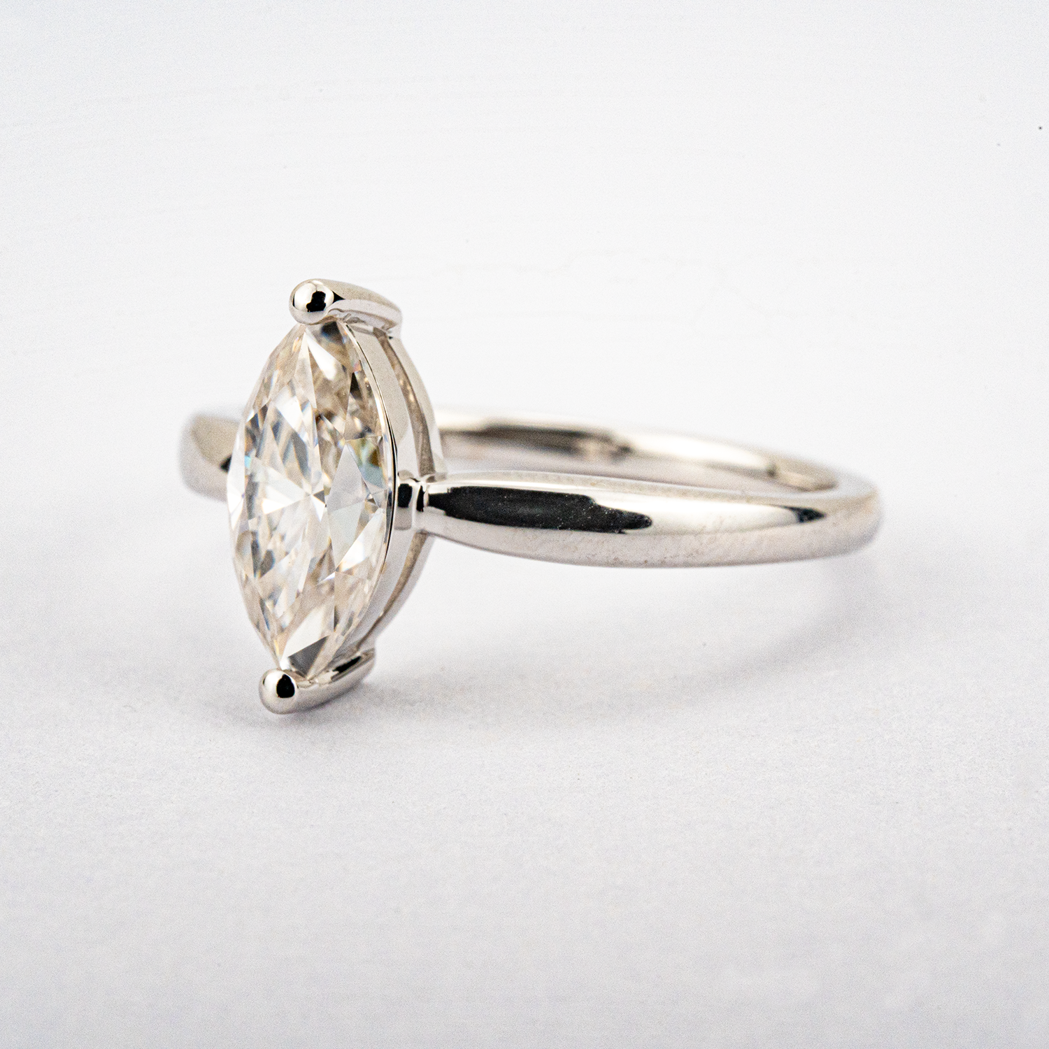 2 Carat Minimalist Marquise Moissanite/Diamond Engagement Ring
