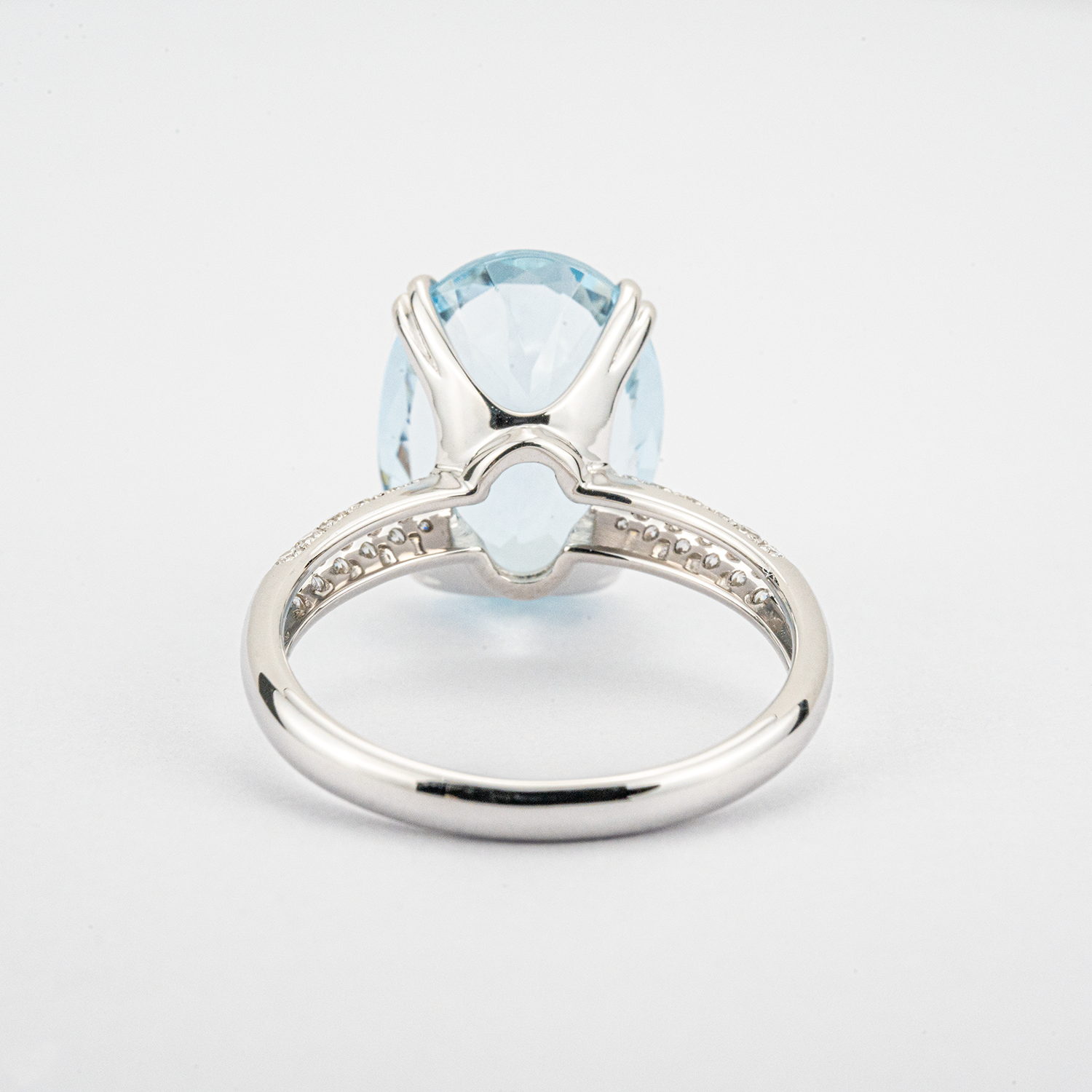 2ct Oval Blue Zircon White Gold Ring Classic Engagement Ring