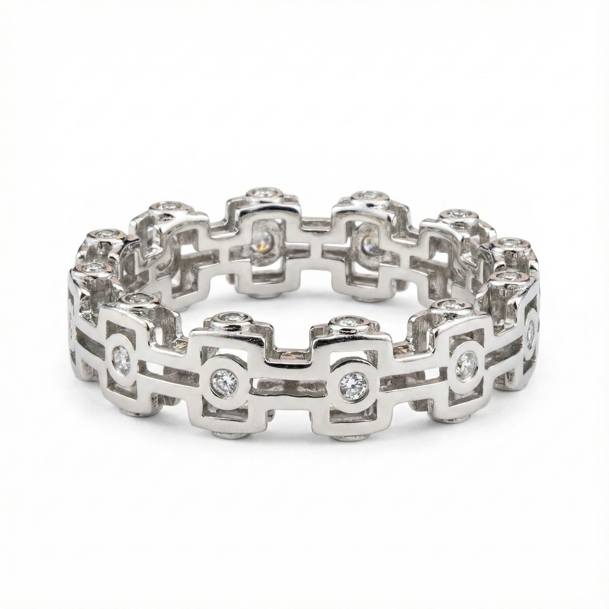 Unique White Gold Engagement Ring Diamond Promise Ring