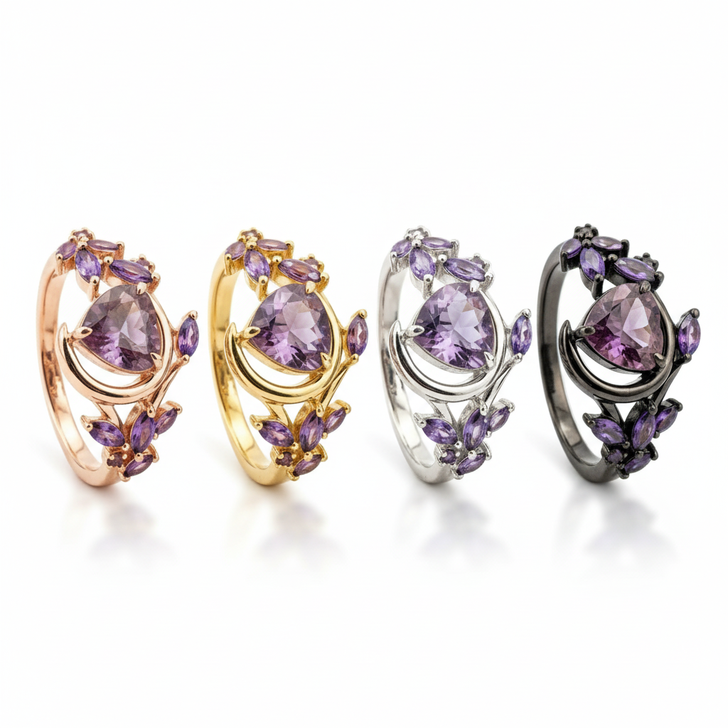 Lifestyle view of Alexandrite Ring Set in Gold