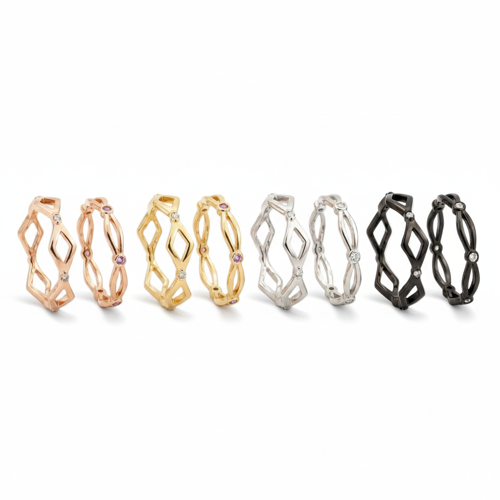 Lifestyle view of Moissanite Couple Ring Set in Gold