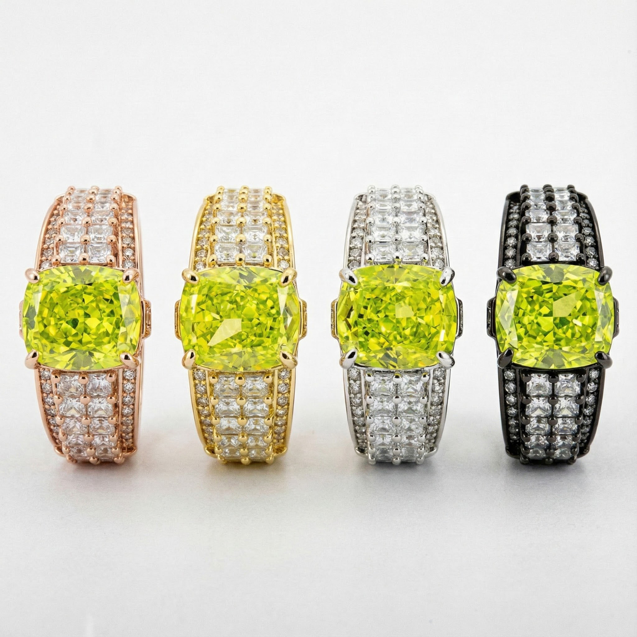 Exquisite Green Zircon Luxury Ring for Engagement