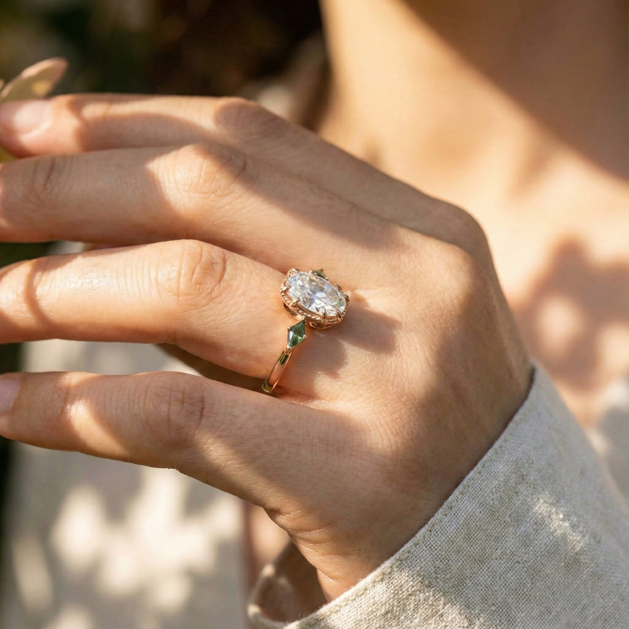 Octagon Moissanite Ring - Luxurious CZ Gemstone Jewelry for Women