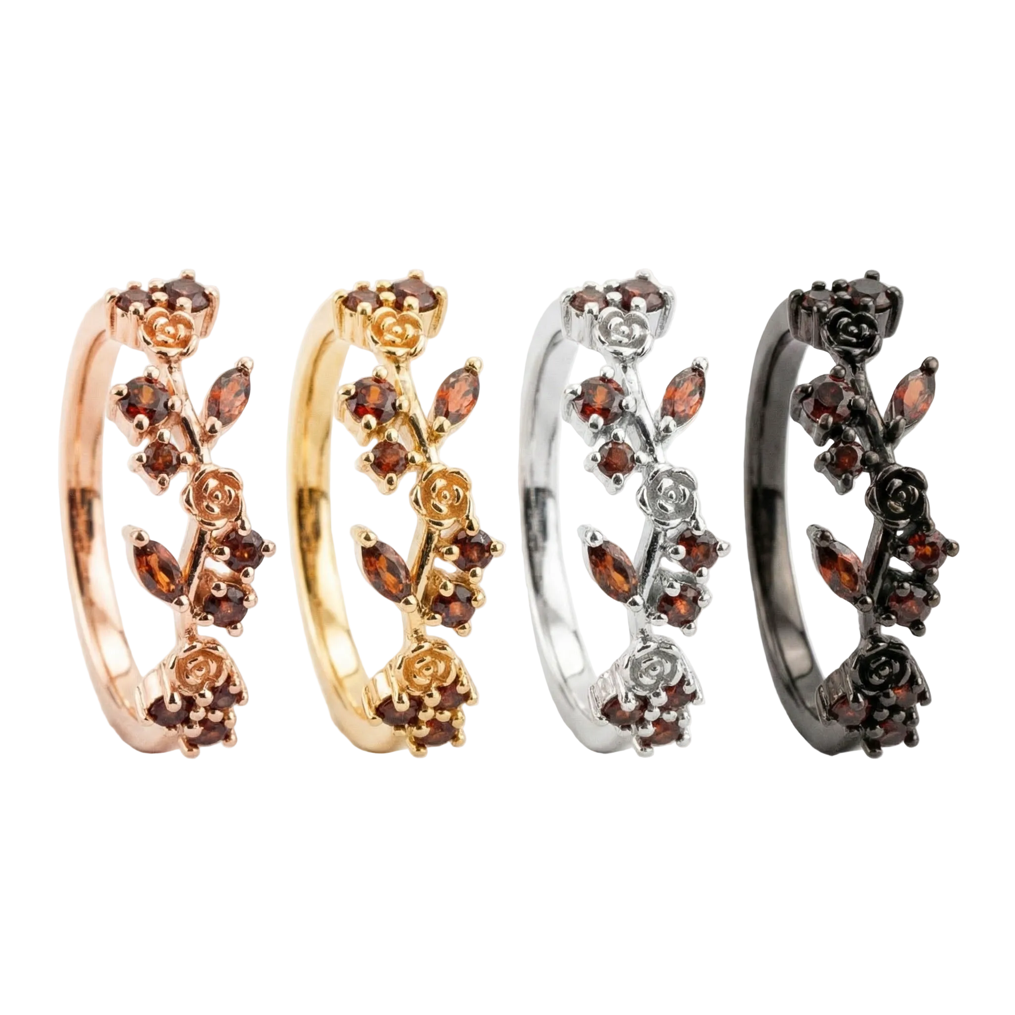Lifestyle view of Garnet Ring in Rose Gold