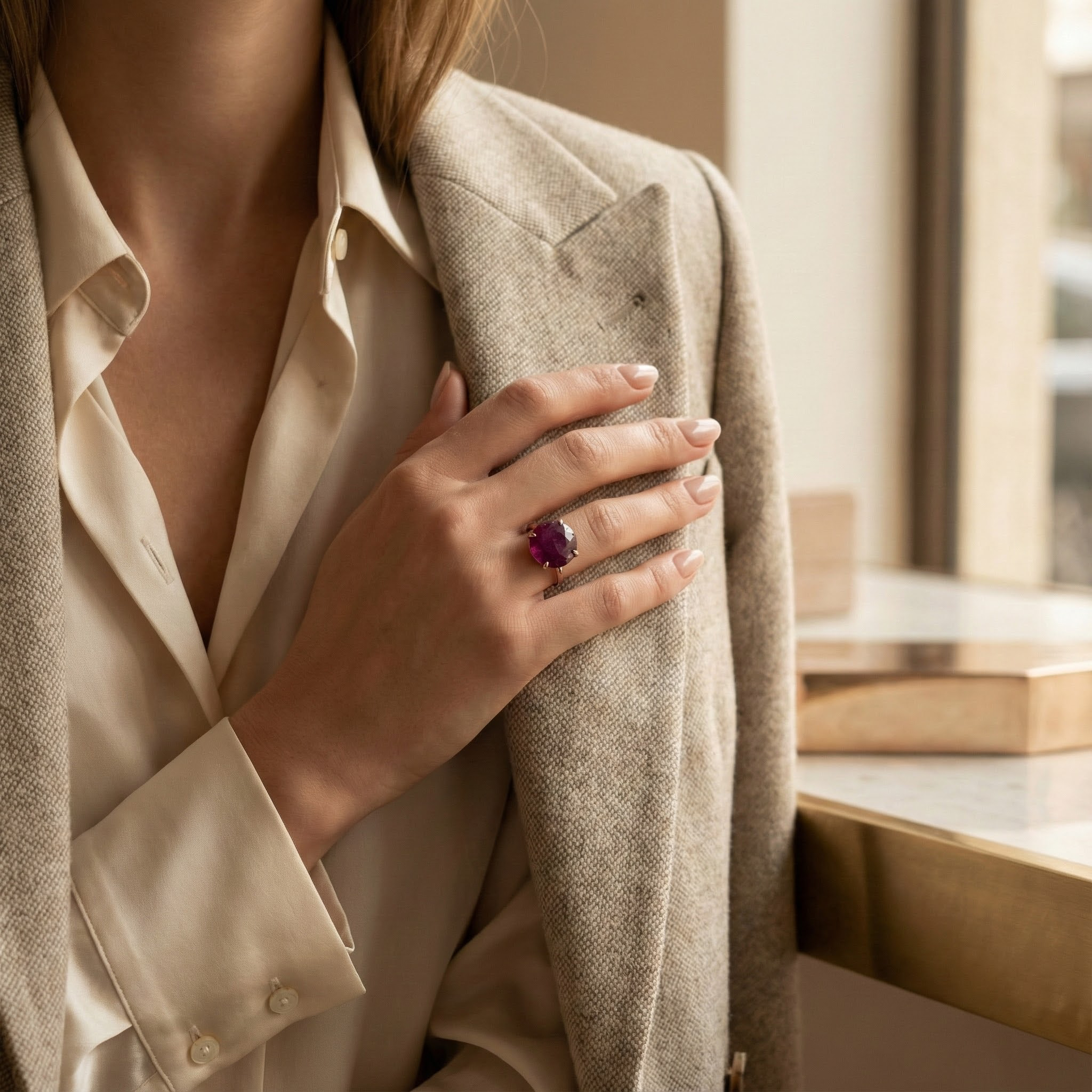 1.5 Carat Round Ruby Engagement Ring Classic Ring nature ruby