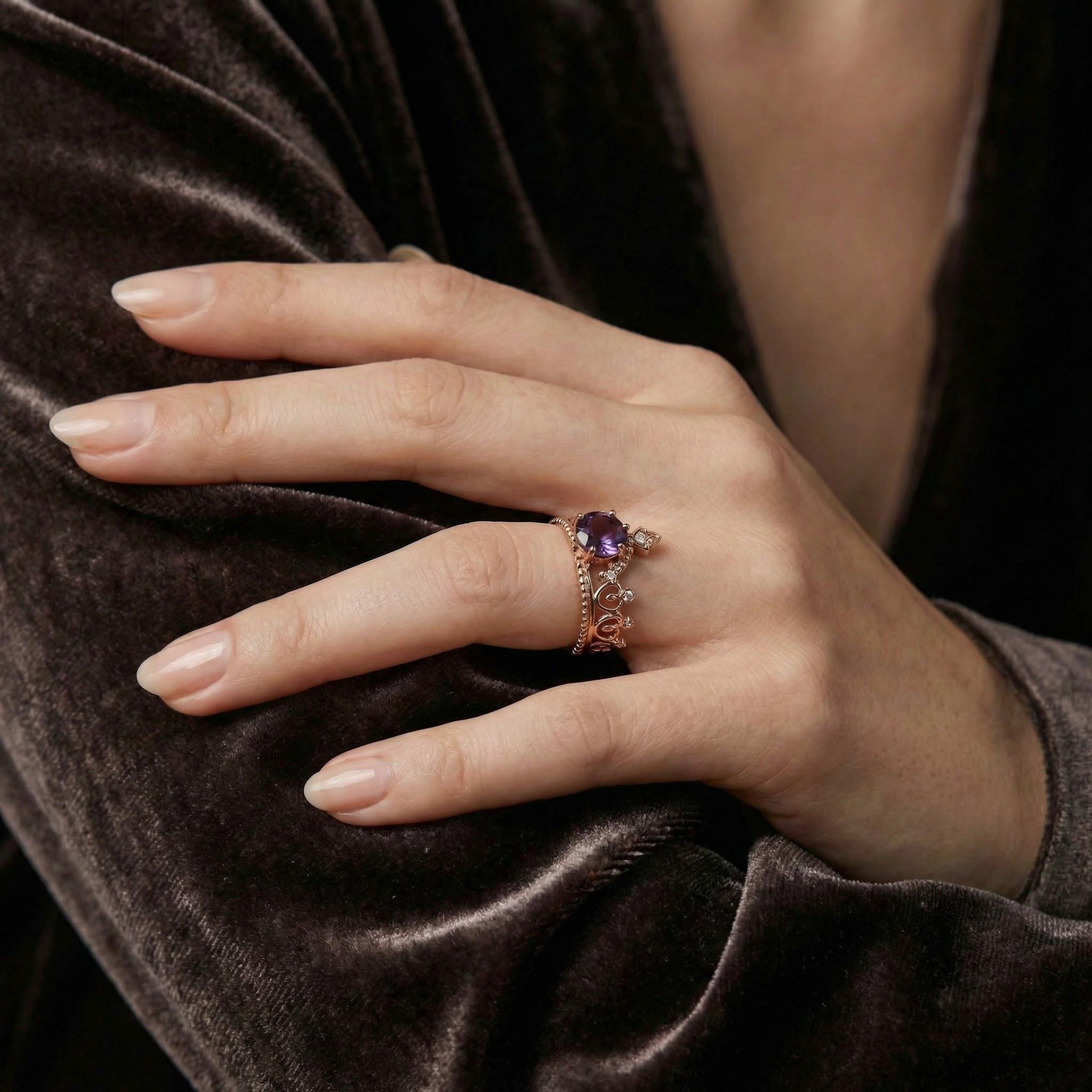 Exquisite Alexandrite gemstone set in a Crown Ring - perfect for special occasions