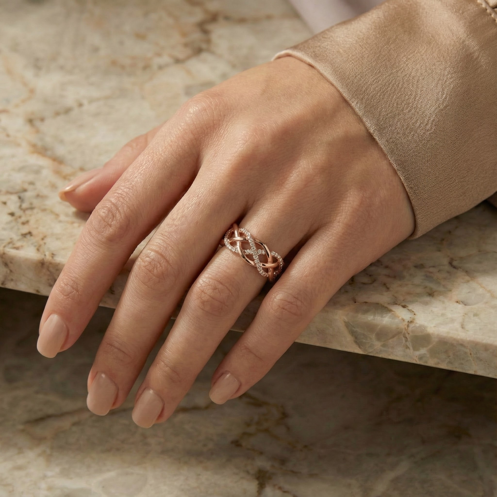 Minimalism Rose Gold Band Moissanite Engagement Ring Match Ring For Couple Promise Ring