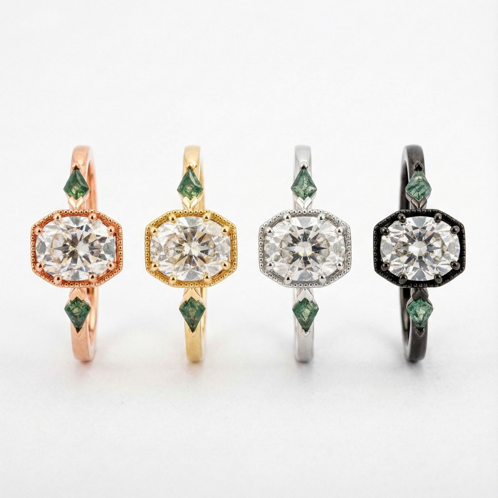 Octagon Moissanite Ring - Luxurious CZ Gemstone Jewelry for Women