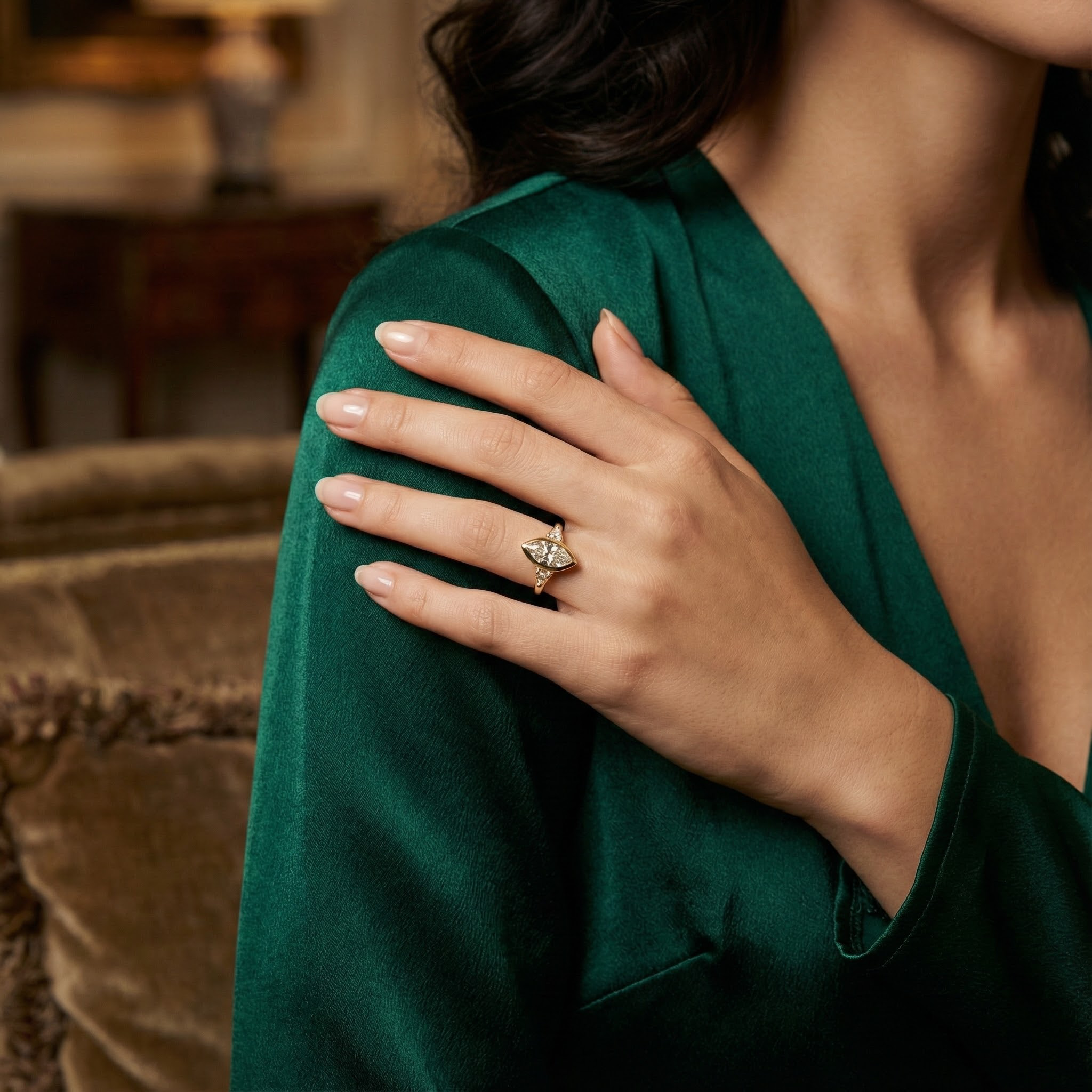 2 Carat Marquise Moissanite Wedding Ring Eternity Rings Vintage Gold Ring Diamond Ring