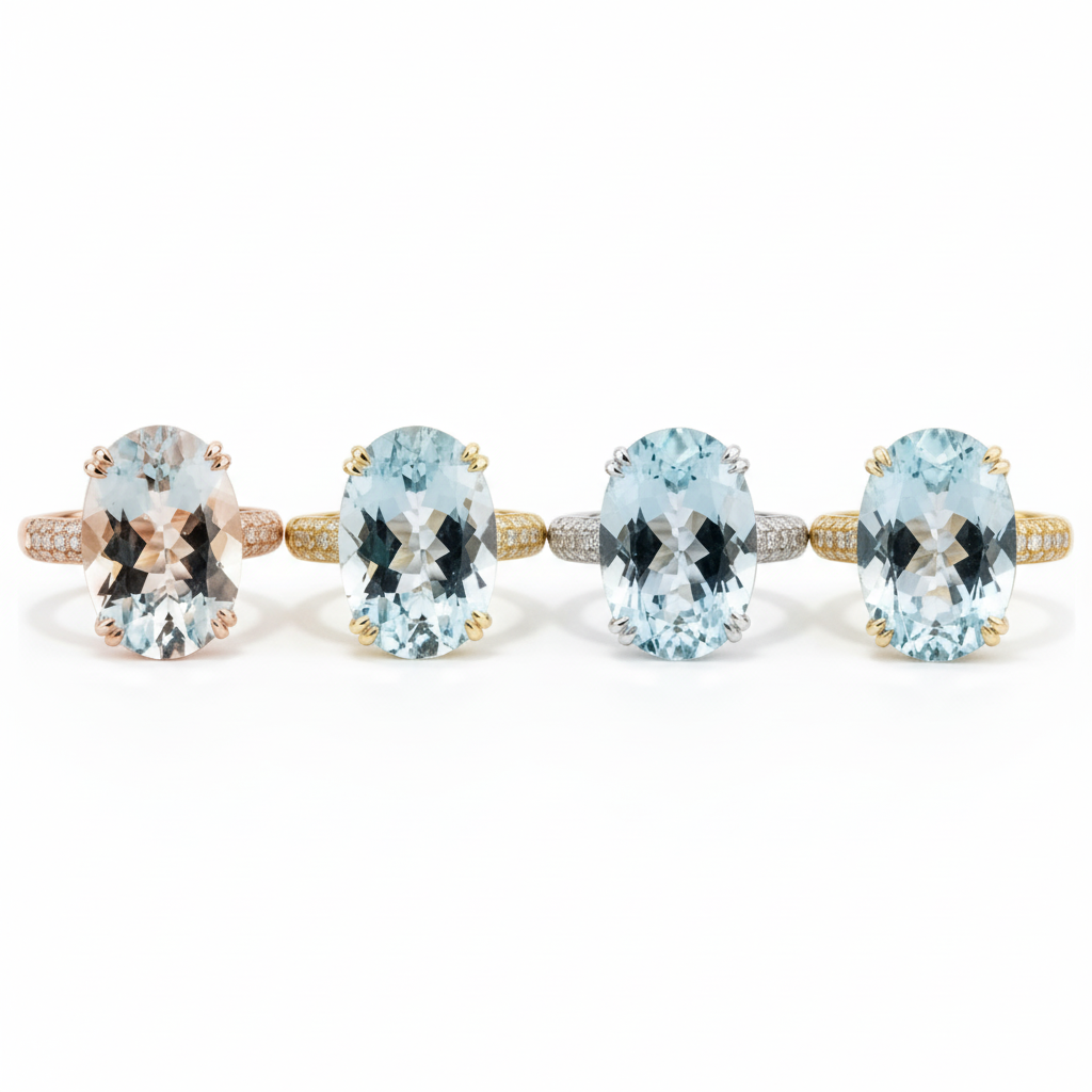 Lifestyle view of Oval Zircon Engagement Ring in White Gold