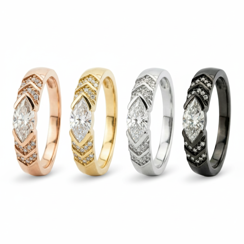Lifestyle view of Moissanite Engagement Ring in Gold
