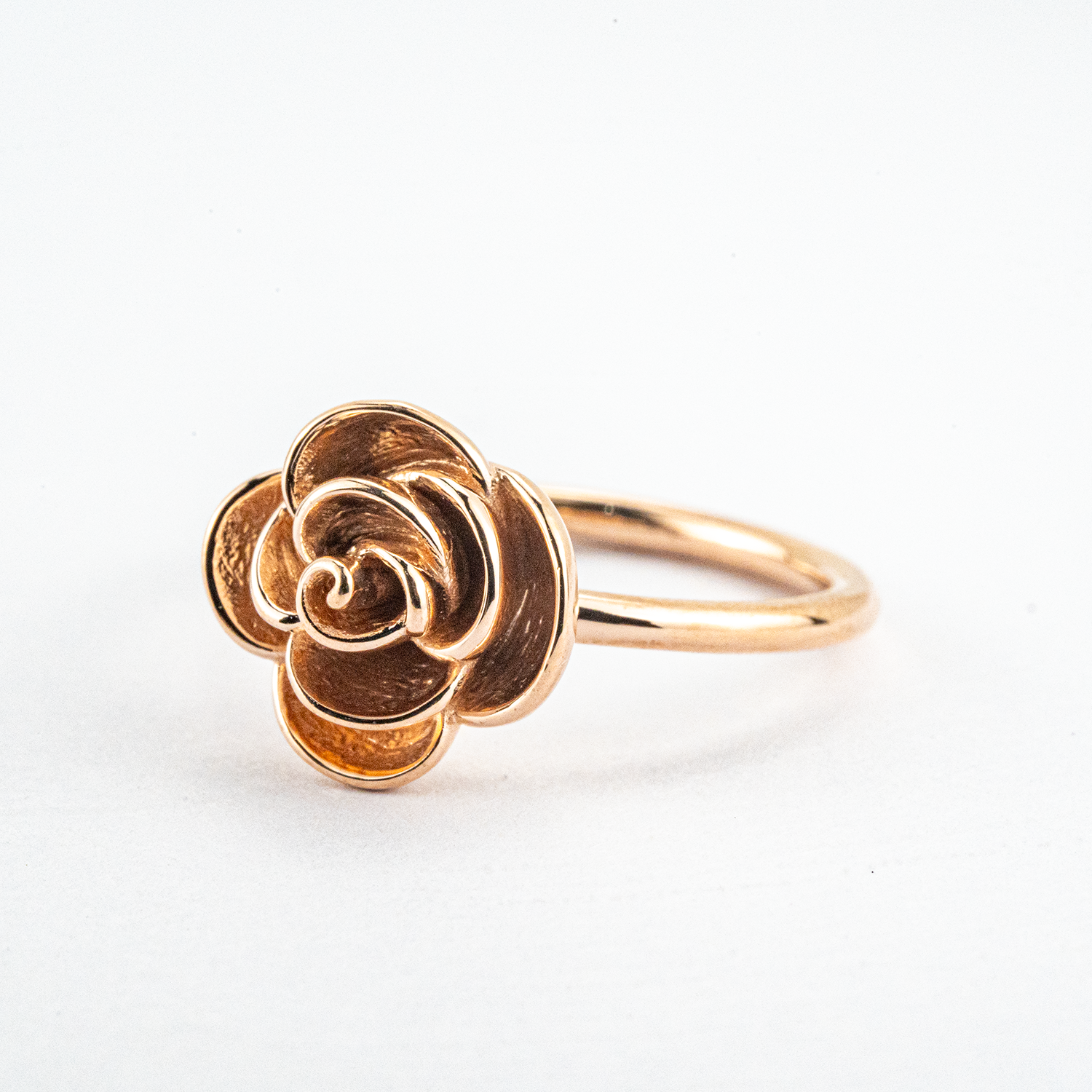 Botanical Elegance - Floarl Ring Rose Gold Rose Ring Leaf Ring Nature-Inspired Design
