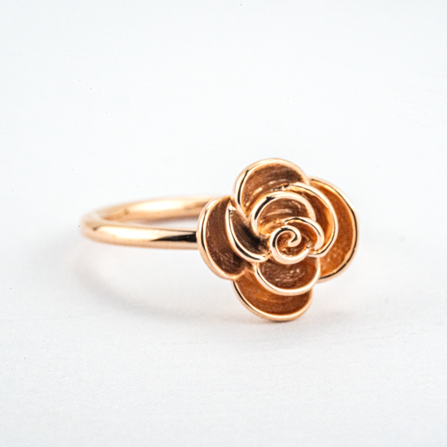 Botanical Elegance - Floarl Ring Rose Gold Rose Ring Leaf Ring Nature-Inspired Design