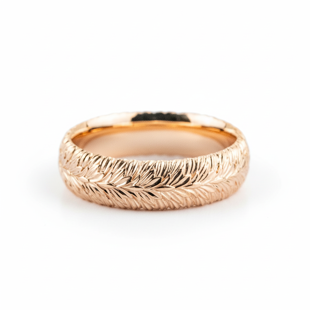Product view of Nature-Inspired Wedding Band in Rose Gold