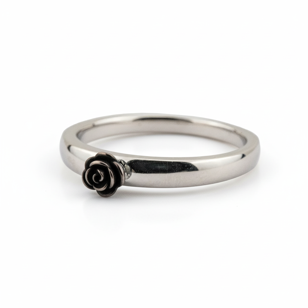 Product view of Nature-Inspired Men's Ring in White Gold