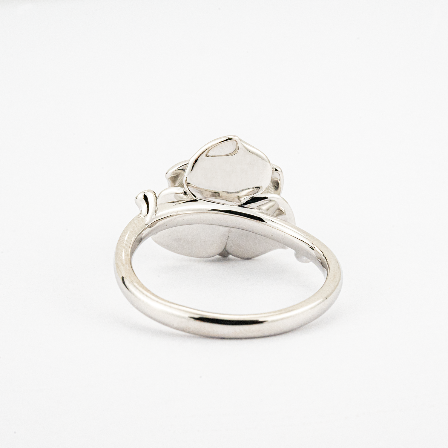 Botanical Elegance - White Gold Rose Engagement Ring 1 Carat Moissanite Ring Floarl Ring