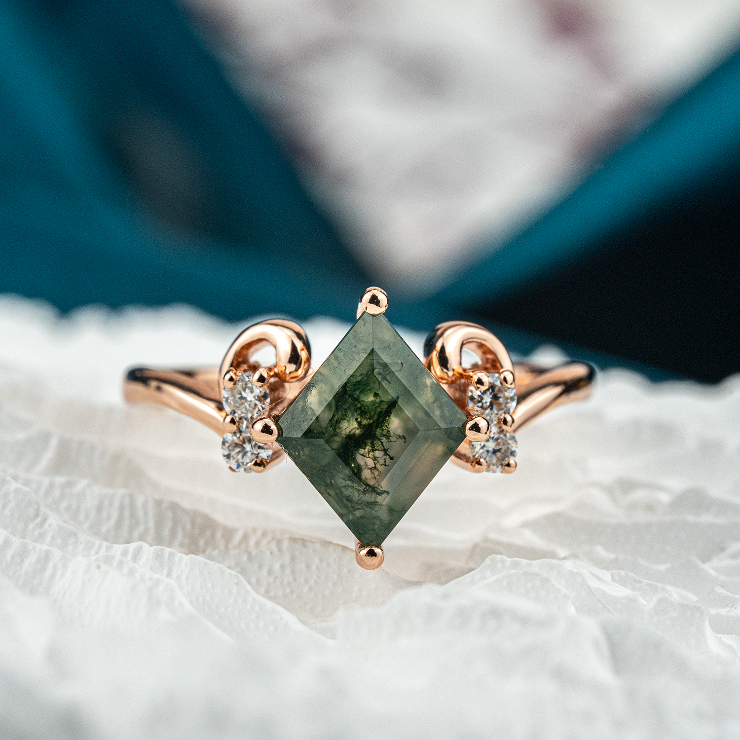 Gemstone Fashion Jewelry - Accessorize with a Princess Moss Agate or Moissanite Zodiac Sign ring
