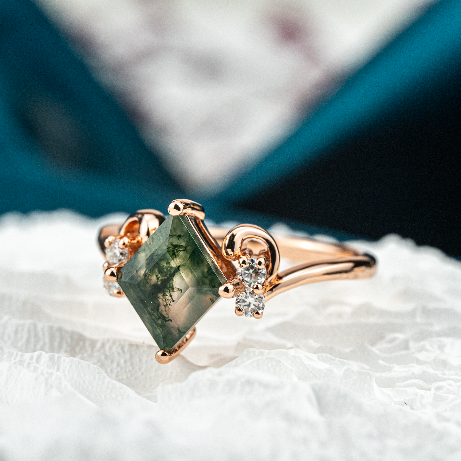 Gemstone Fashion Jewelry - Accessorize with a Princess Moss Agate or Moissanite Zodiac Sign ring