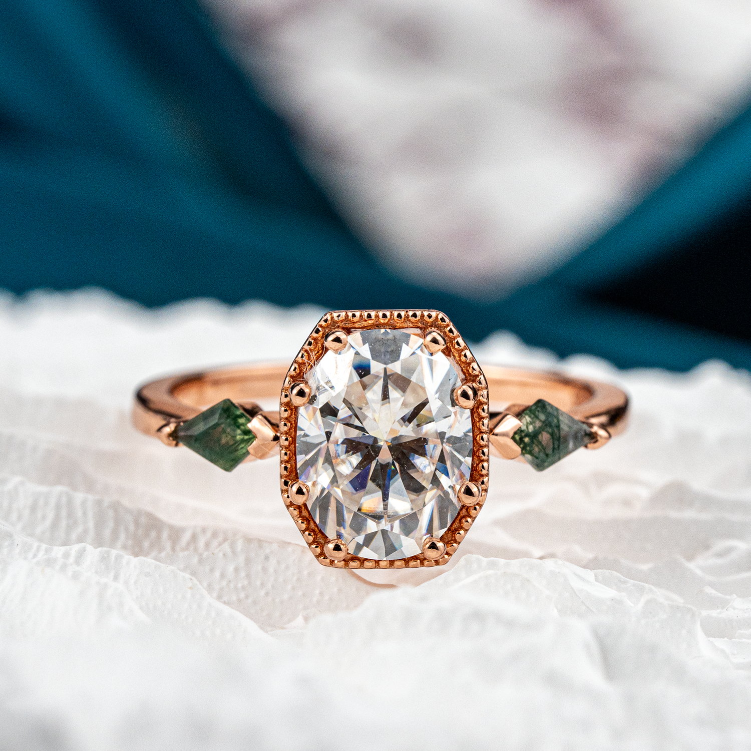 Octagon Moissanite Ring - Luxurious CZ Gemstone Jewelry for Women