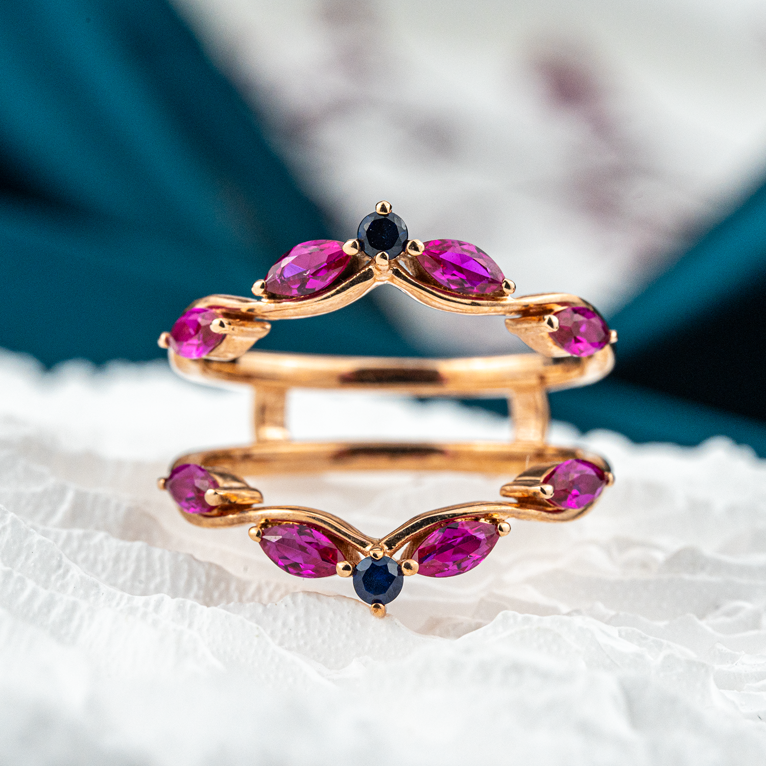Elegant luxurious ring featuring stunning amethyst detail