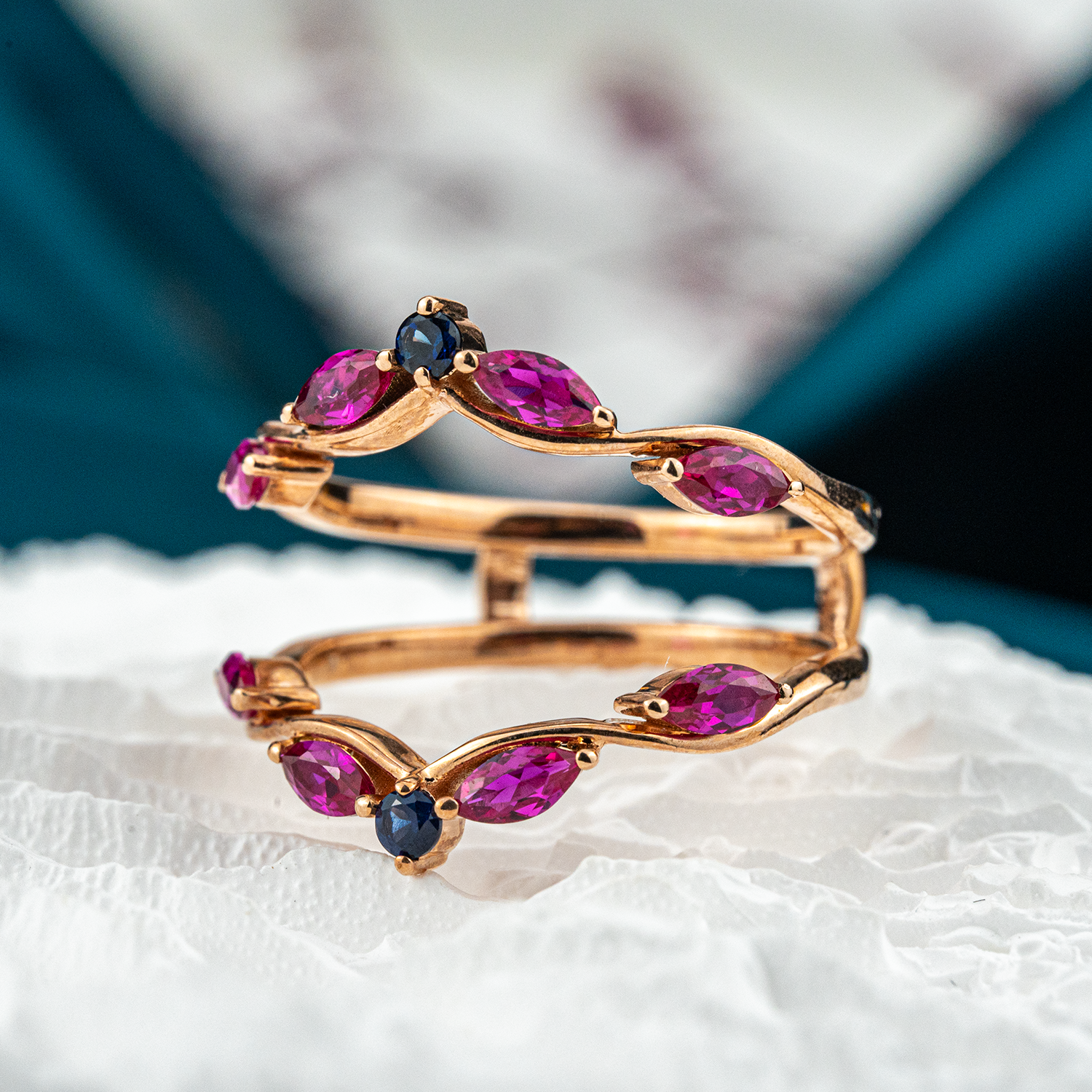 Elegant luxurious ring featuring stunning amethyst detail