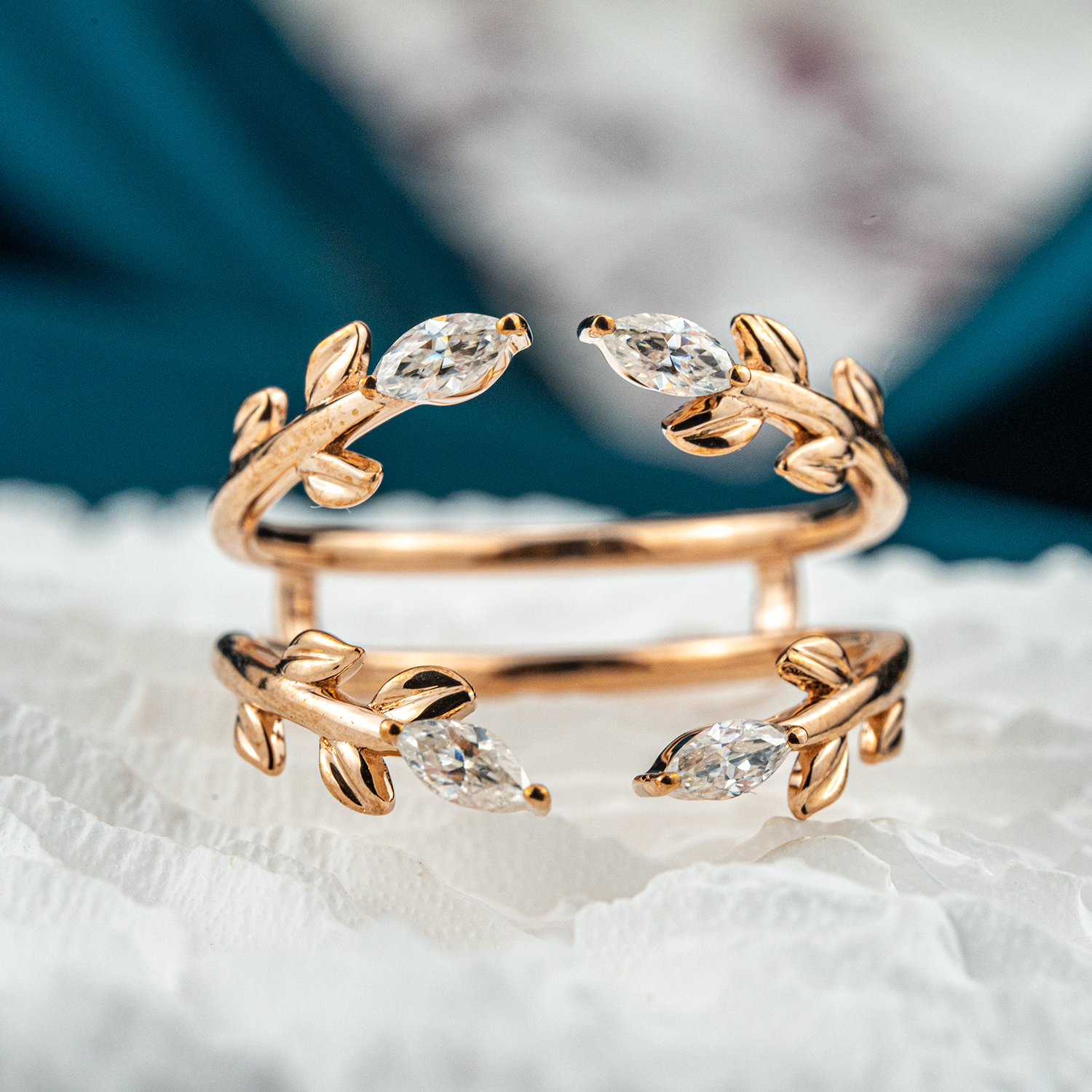 Make a statement with our luxurious selection of Anniversary Rings, crafted from the finest materials like Pear Moissanite and 18k gold.