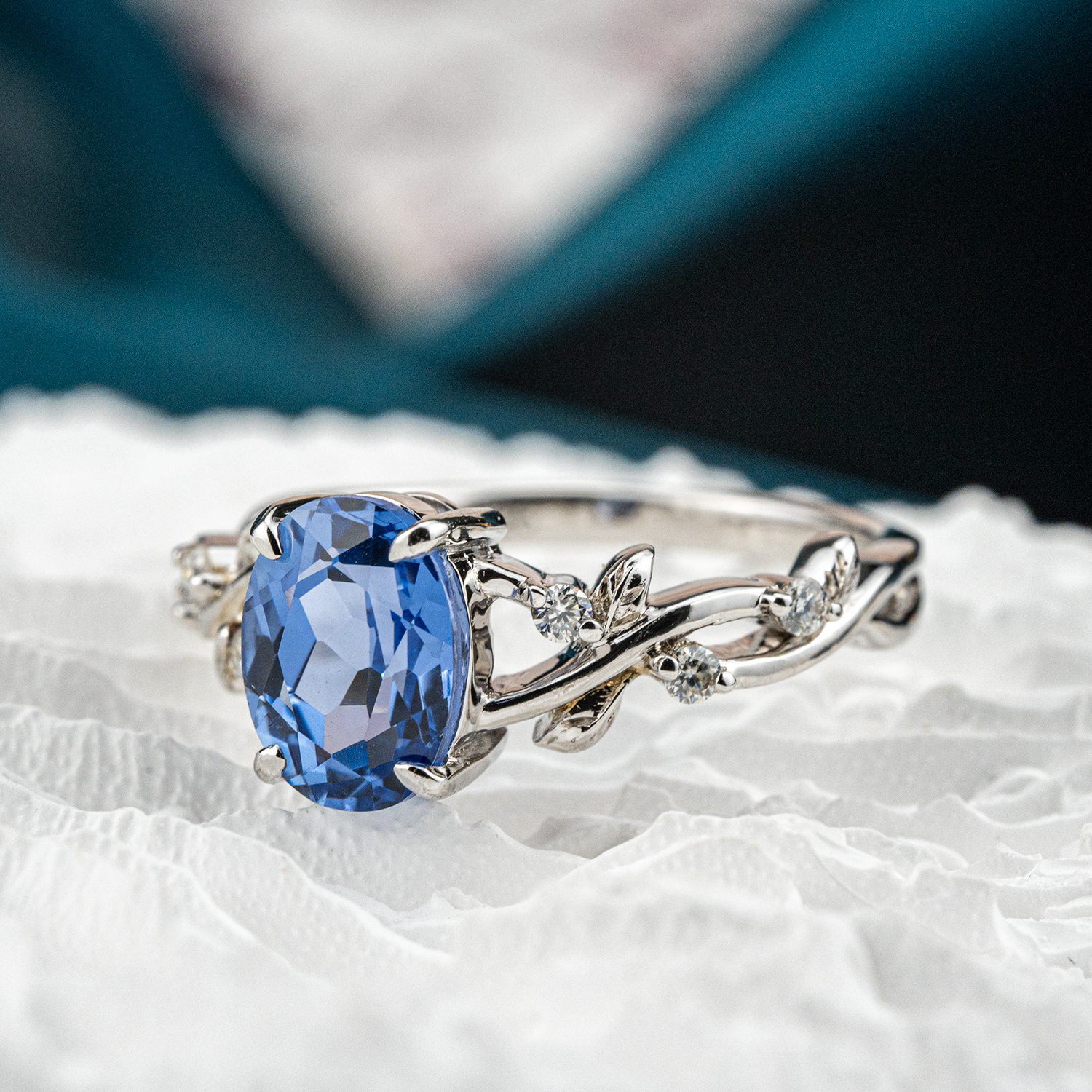 Exquisite Oval Sapphire Unique Ring - Luxury Engagement Jewelry