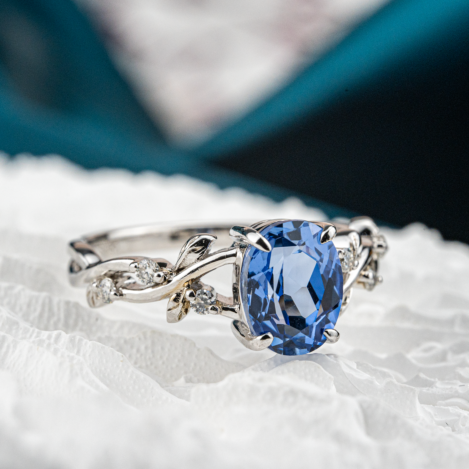 Exquisite Oval Sapphire Unique Ring - Luxury Engagement Jewelry
