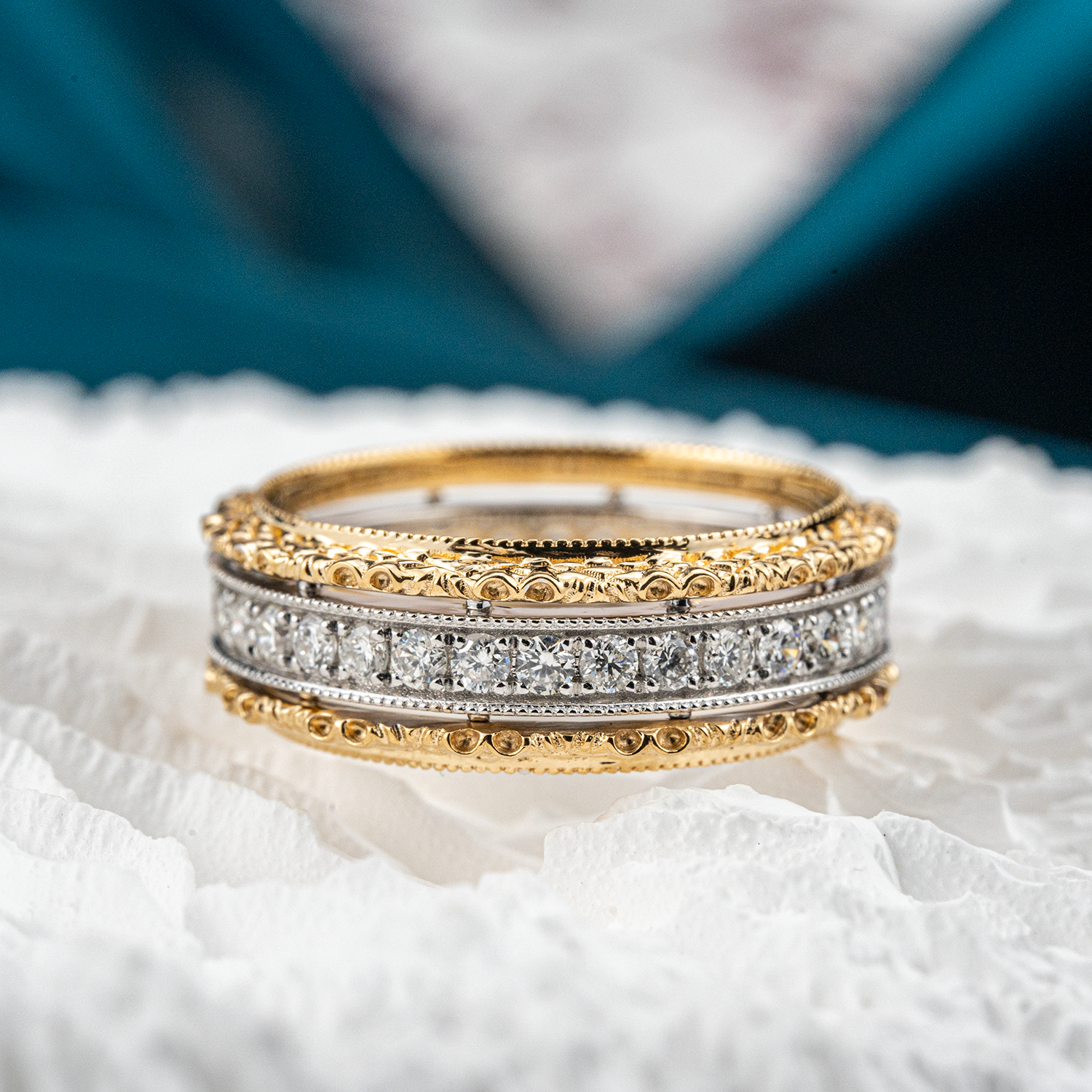 Timeless Black and White Diamond Wedding Rings - Opulent Love Symbols