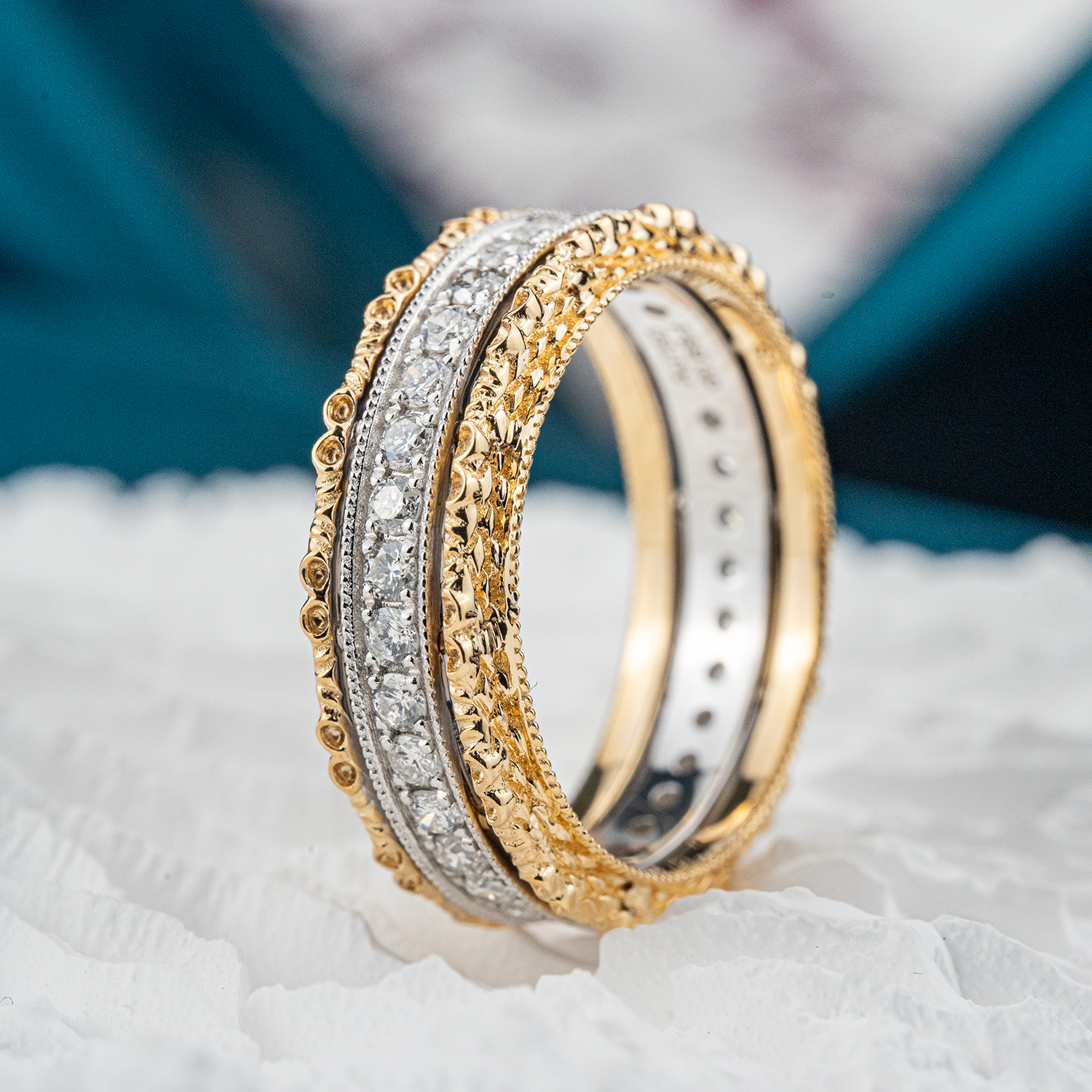 Timeless Black and White Diamond Wedding Rings - Opulent Love Symbols