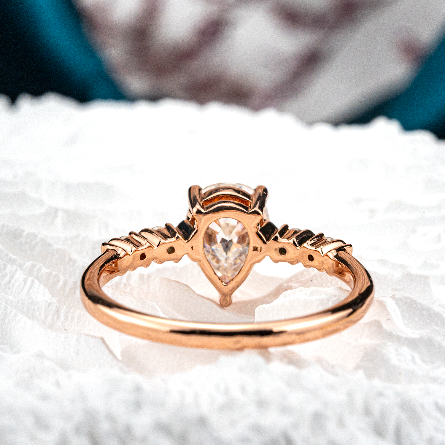 Exquisite Tear-Shaped Moissanite Ring for Luxurious Engagement