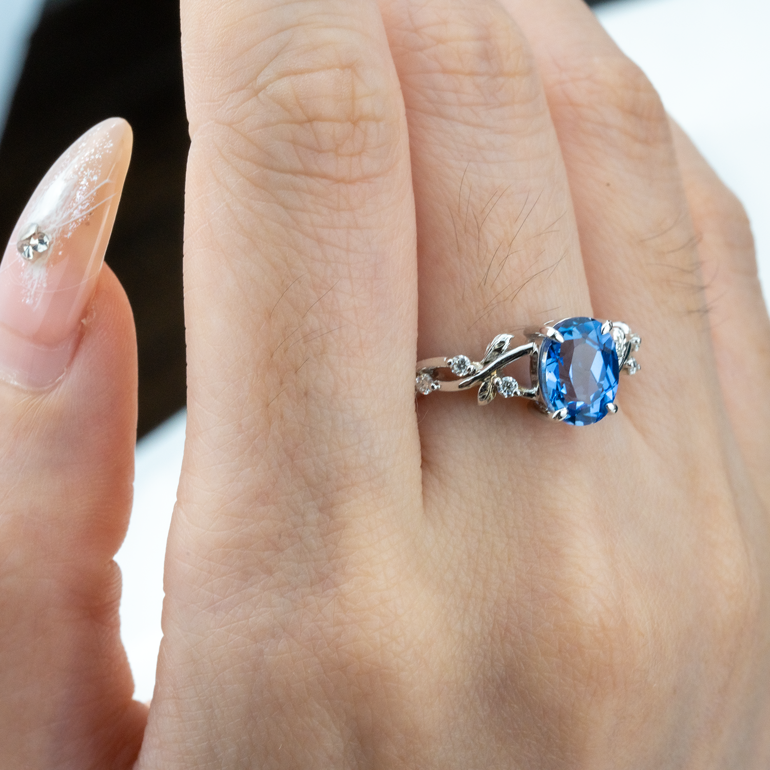 Exquisite Oval Sapphire Unique Ring - Luxury Engagement Jewelry