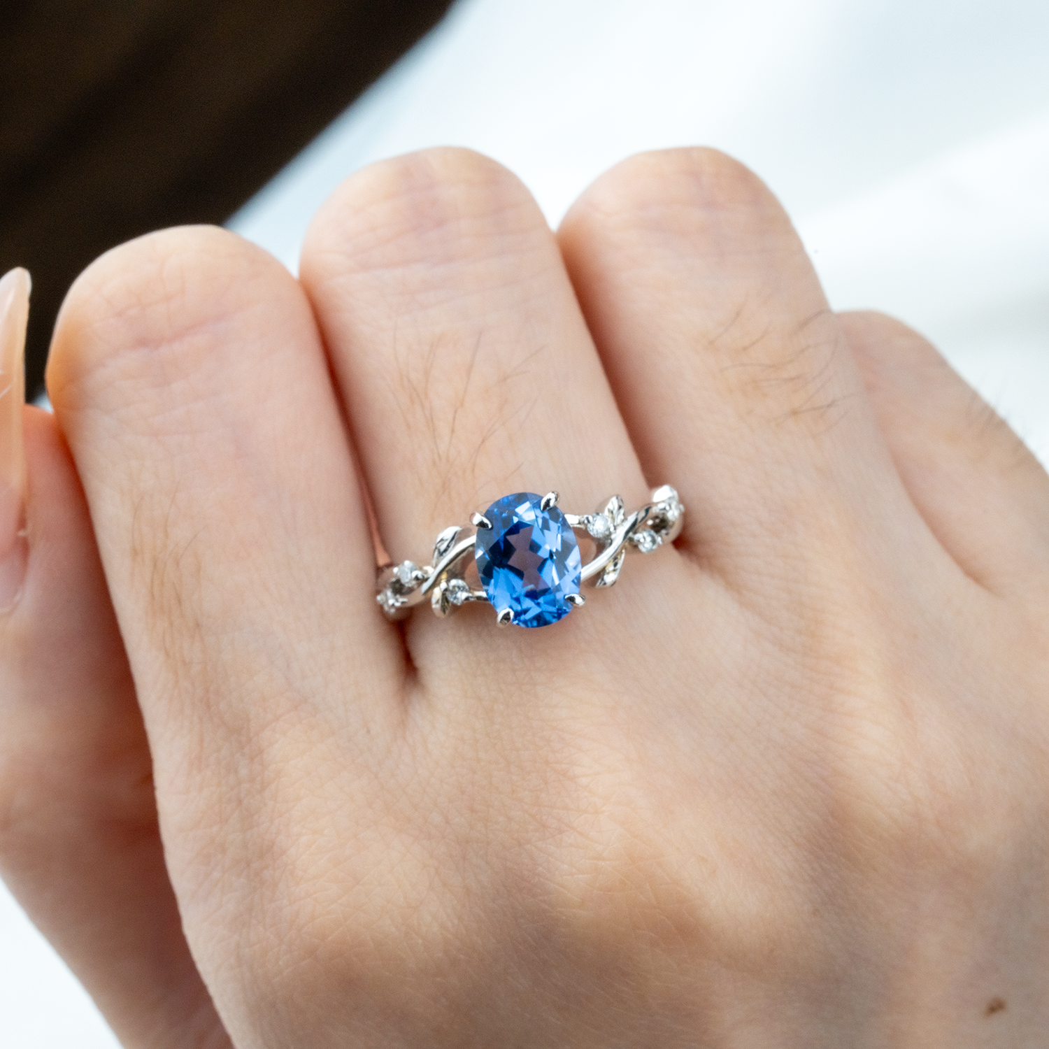 Exquisite Oval Sapphire Unique Ring - Luxury Engagement Jewelry