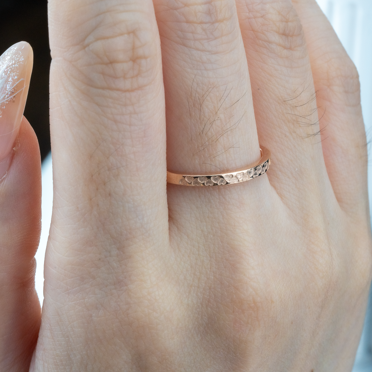 Textured Rose Gold Ring – Intricate Detailing, Unique Design, Handcrafted Beauty