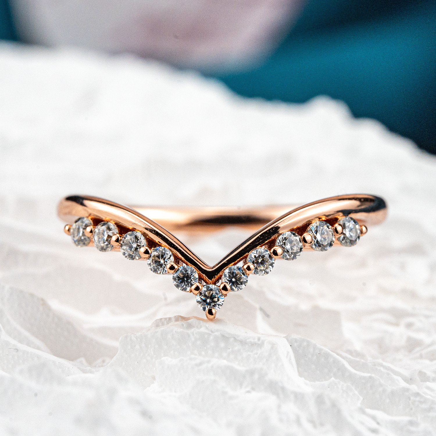 Kite Moss Agate Rose Gold Ring - Nature Inspired Gemstone Jewelry