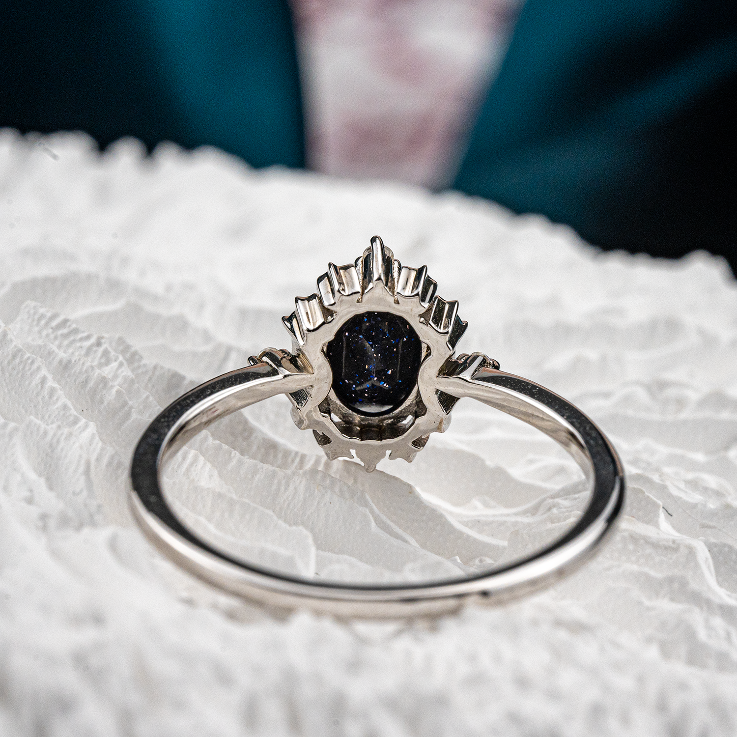 Shine bright like a Blue Sandstone & Moissanite Ring! Unique jewelry for unique you.